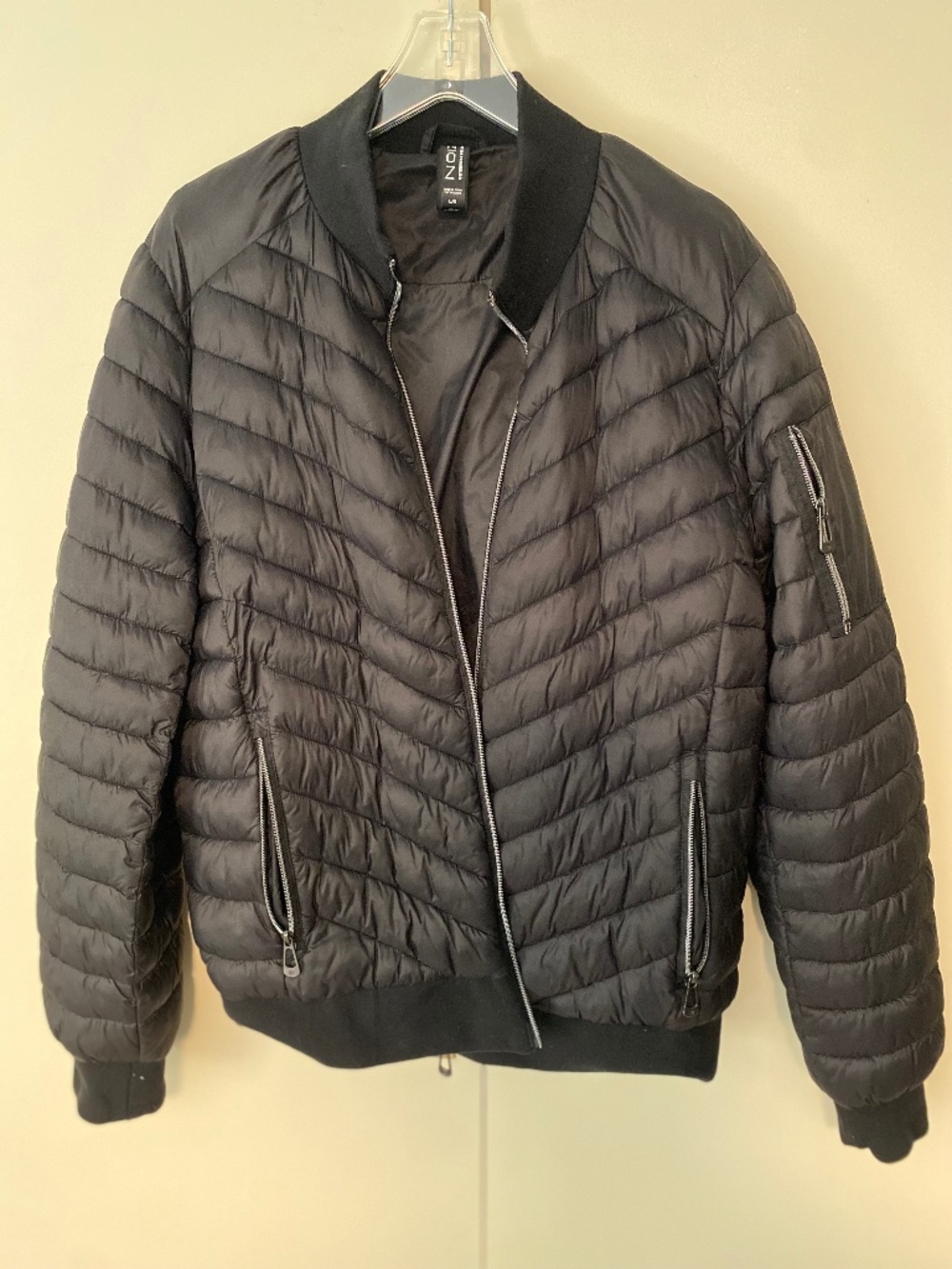 Noize Men's Black Puffer Coat Jacket Size Large Vegan Insulated Winter Coat